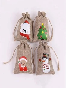 TYFYO 10pcs Christmas Pattern Gift Bag,Christmas - Multicolor - View 4