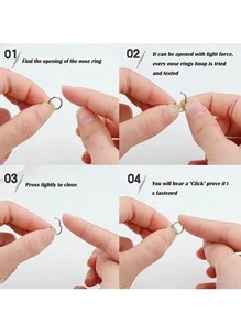 Minimalist Nose Ring Stainless Steel Black