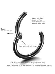 Minimalist Nose Ring Stainless Steel Black