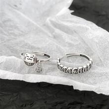 OMID 卡通貓設計純銀戒指 - 指環 - 查看 2