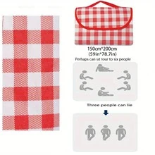 1入組，野餐墊，沙灘墊，露營必備，草坪戶外毯，沙灘毯防水防沙，野餐墊可水洗，輕便便攜，可折疊，PE 不織布 - 綠色 - 查看 7