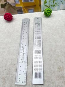 1pc Aluminum Alloy Measurement Ruler, Minimalist Portable Ruler For Industry,Rulers - Silver - View 2