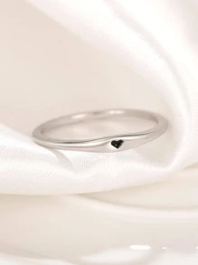 Bộ vòng tay và nhẫn trang trí hình trái tim, quà tặng cho Ngày Valentine, Ngày của Mẹ. - Bạc - Xem 4