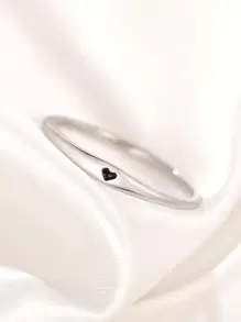 Bộ vòng tay và nhẫn trang trí hình trái tim, quà tặng cho Ngày Valentine, Ngày của Mẹ. - Bạc - Xem 1