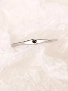 Bộ vòng tay và nhẫn trang trí hình trái tim, quà tặng cho Ngày Valentine, Ngày của Mẹ. - Bạc - Xem 3