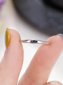 Bộ vòng tay và nhẫn trang trí hình trái tim, quà tặng cho Ngày Valentine, Ngày của Mẹ. - Bạc - Xem 5