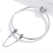 WOSTU 1 件 925 纯银复古藤蔓图案链条，带硅胶塞，适用于原创手链 - 銀色 - 查看 2