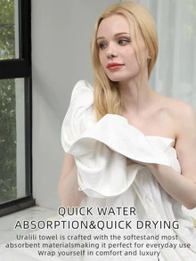 5pcs Plain Bath Towel Set - White - View 7