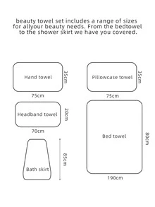 5pcs Plain Bath Towel Set - White - View 9