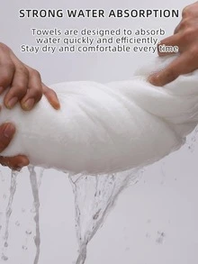 5pcs Plain Bath Towel Set - White - View 8