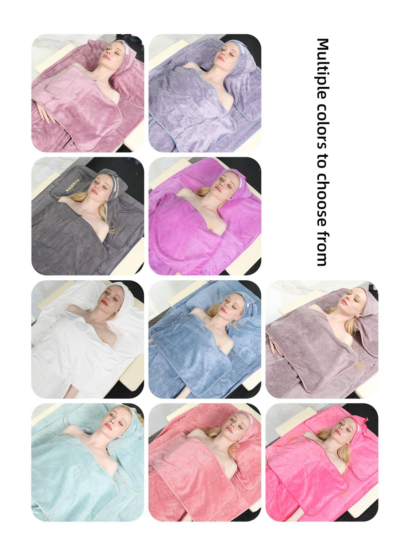 5pcs Plain Bath Towel Set - White - View 10