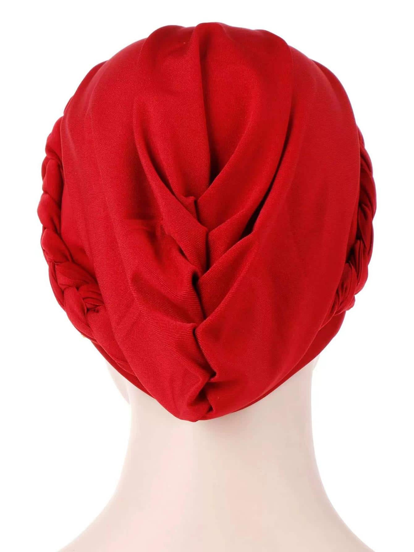 Envoltura de la cabeza con diseño de cuenta con diseño trenzado - Azul Marino - Añade 4