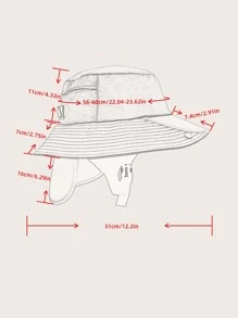 Outfly 1 pieza Sombrero protección solar surf para verano - Gris Oscuro - Ver 10