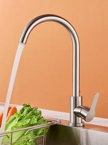 1pc Stainless Steel Faucet, Classic Bib Tap For Kitchen - Silver - View 1