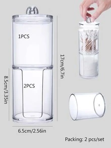 2入組透明彩妝盒 - 無色 - 查看 4