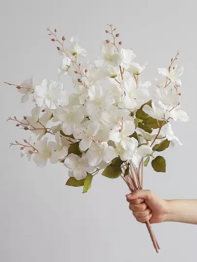 1 束 65 厘米人造水仙花木兰花，适用于花瓶家居客厅婚礼餐桌装饰中心装饰品浪漫主题、假植物、秋季装饰、房间、书桌、花园装饰、房间装饰用品、情人节、礼物