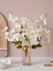 1 束 65 厘米人造水仙花木兰花，适用于花瓶家居客厅婚礼餐桌装饰中心装饰品浪漫主题、假植物、秋季装饰、房间、书桌、花园装饰、房间装饰用品、情人节、礼物