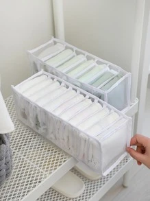 1 件衣服和裤子收纳盒，家用衣柜分层收纳盒，带内衣分隔器的分类袋。可折叠衣服收纳盒，适用于衣柜收纳，抽屉整理，返校用品装饰品装饰节日装饰房间装饰家居装饰卧室装饰连衣裙裤子鞋子牛仔裤靴子裙子卧室，收纳盒，家庭收纳，白色 T 恤女士，黑色裤子女士，女士冬装，连衣裙， - 白色 - 查看 12