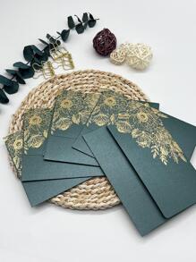 10个/包 高档烫金珠光特种纸邀请函信封 - 綠色 - 查看 2