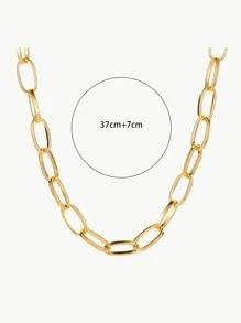 極簡鏈條樣式項鍊 - 金色 - 查看 4