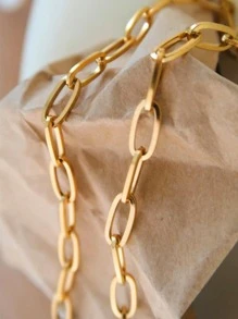 極簡鏈條樣式項鍊 - 金色 - 查看 3