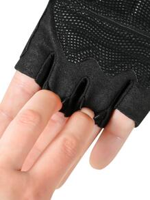 Cặp Găng tay nửa ngón Unisex dùng để tập thể dục, thiết bị tập thể dục, nâng tạ, đấm bốc, chiến đấu, đi xe đạp, chống trơn trượt và chống mài mòn, thể thao ngoài trời - màu đen - Xem 5