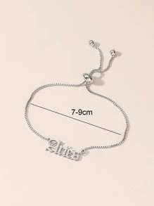 字母裝飾手環 - 銀色 - 查看 3