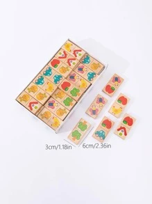 花園多米諾骨牌拼圖積木遊戲，聖誕節和萬聖節的完美禮物，學校、學生、文具和學校用品 - 彩色 - 查看 4