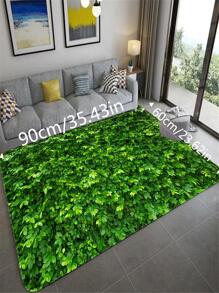 1入組熱帶印花葉子圖案沐浴現代滌綸防滑地毯適用於客廳和臥室 - 彩色 - 查看 6