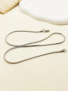 Men Minimalist Chain Necklace - Silver - View 5