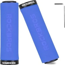ROCKBROS Bike Grips Foam Single Lock On Bicycle Handle Bar Soft Comfortable Non-Slip Bike Handle Grips For BMX Mountain MTB Beach Cruiser Scooter - 藍色 - 查看 1
