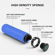 ROCKBROS Bike Grips Foam Single Lock On Bicycle Handle Bar Soft Comfortable Non-Slip Bike Handle Grips For BMX Mountain MTB Beach Cruiser Scooter - 藍色 - 查看 2