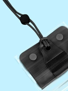 Clear PVC Waterproof Phone Bag - Black - View 3