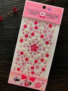 4 piezas de pegatinas de diamantes de cristal 3D, diseño aleatorio de estrella, amor, estrella y pegatinas con forma de estrella brillante, adecuadas para decorar fundas de teléfonos móviles - Multicolor - Ver 4