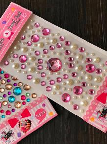 4 piezas de pegatinas de diamantes de cristal 3D, diseño aleatorio de estrella, amor, estrella y pegatinas con forma de estrella brillante, adecuadas para decorar fundas de teléfonos móviles - Multicolor - Ver 5