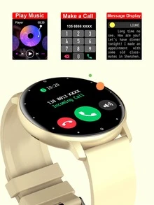 1pc Men Women Rose Gold Stainless Steel Strap Sporty Heart Rate Monitoring Sleep Tracking Round Dial Smart Watch With 1pc Watchband, For Daily Decoration - Rose Gold - View 5