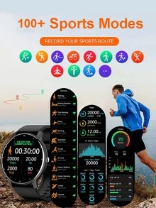 1pc Men Women Rose Gold Stainless Steel Strap Sporty Heart Rate Monitoring Sleep Tracking Round Dial Smart Watch With 1pc Watchband, For Daily Decoration - Rose Gold - View 3