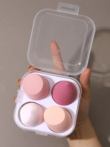 1入組4隔間透明化妝海綿收納盒 - 無色 - 查看 1