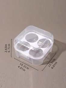 1入組4隔間透明化妝海綿收納盒 - 無色 - 查看 8