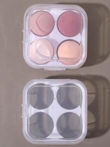 1入組4隔間透明化妝海綿收納盒 - 無色 - 查看 6