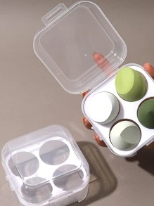 1入組4隔間透明化妝海綿收納盒 - 無色 - 查看 7