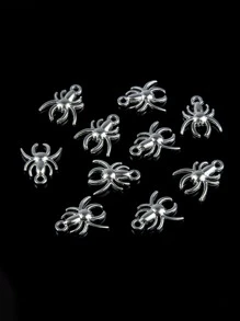 10 cái / bộ Mặt dây chuyền Spider DIY - Màu Bạc Cổ - Xem 1