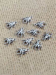 10 cái / bộ Mặt dây chuyền Spider DIY - Màu Bạc Cổ - Xem 2