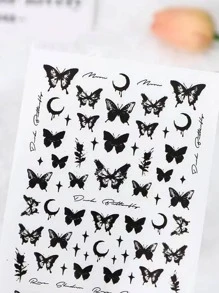 1入組蝴蝶樣式指甲貼 - 彩色 - 查看 3