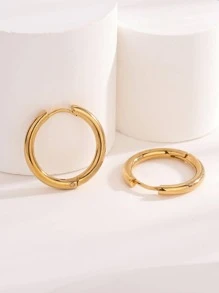 1 Nhỏ Đôi Khuyên Tai Vòng Nam Nữ Inox Tròn Bông Tai Vòng Tròn Cho Vẻ Ngoài Phong Cách Thời Trang Punk Món Quà Trang Sức - Vàng - Xem 5