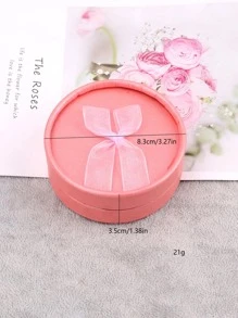 1pc Bow Decor Jewelry Storage Box - Pink - View 2