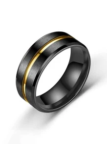 Men Two Tone Ring, For Jewelry Gift And Party - Multicolor - View 3