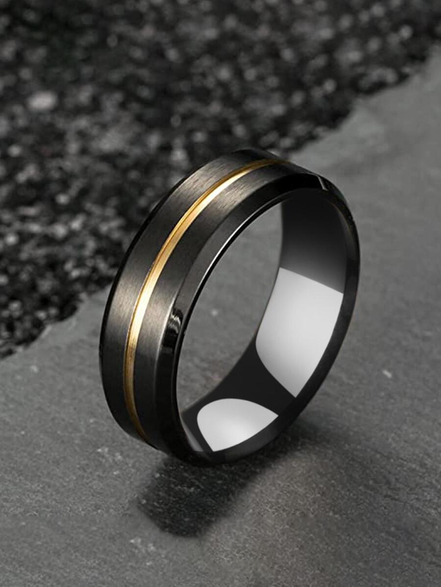 Men Two Tone Ring, For Jewelry Gift And Party - Multicolor - View 1