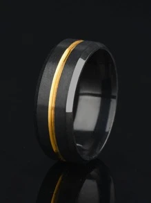 Men Two Tone Ring, For Jewelry Gift And Party - Multicolor - View 2