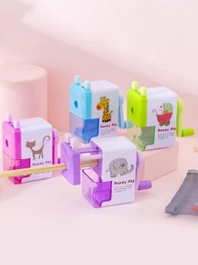 1pc Cartoon Graphic Pencil Sharpener, Creative Portable Pencil Sharpener For Children, Student, Office - Pink - View 1